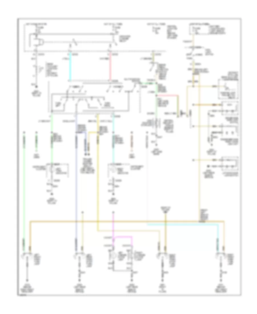 Exterior Lamps Wiring Diagram, Early Production for Ford Explorer 2002