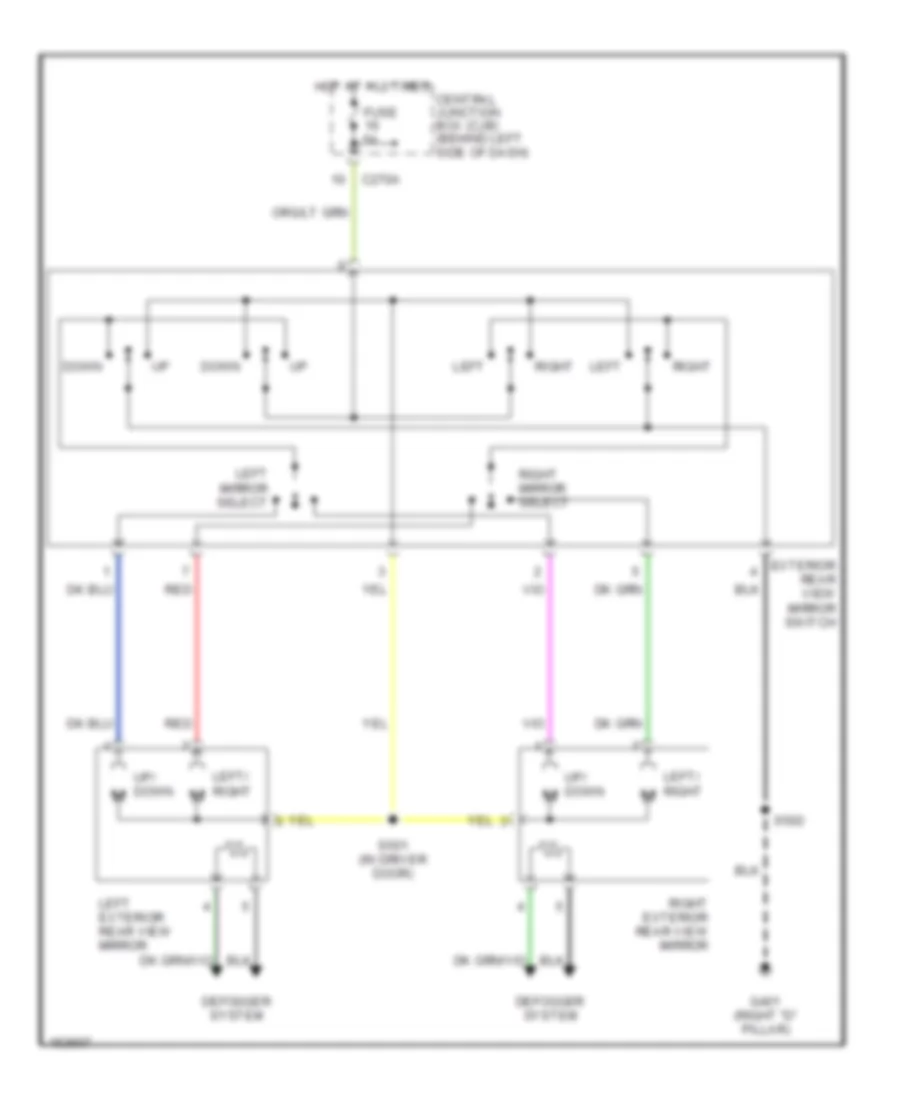 Power Mirrors Wiring Diagram Late Production for Ford Explorer 2002