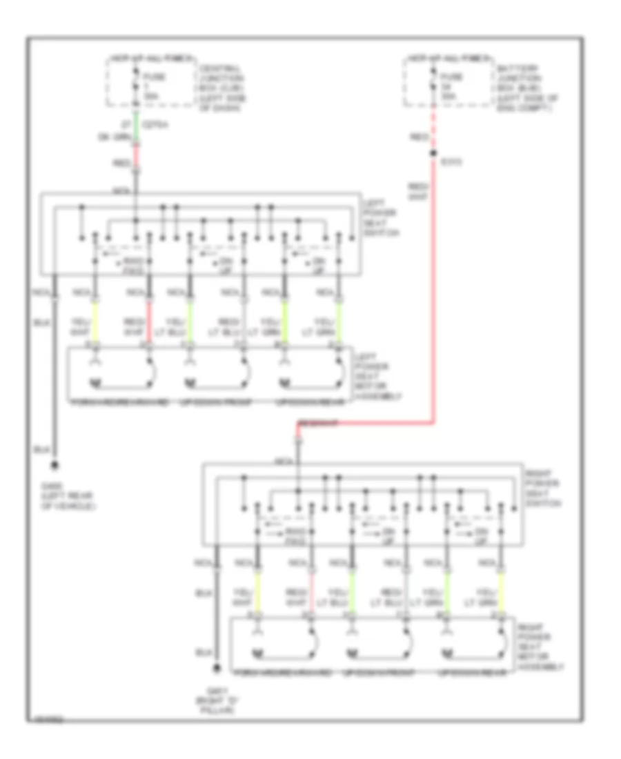 Power Seats Wiring Diagram Late Production for Ford Explorer 2002