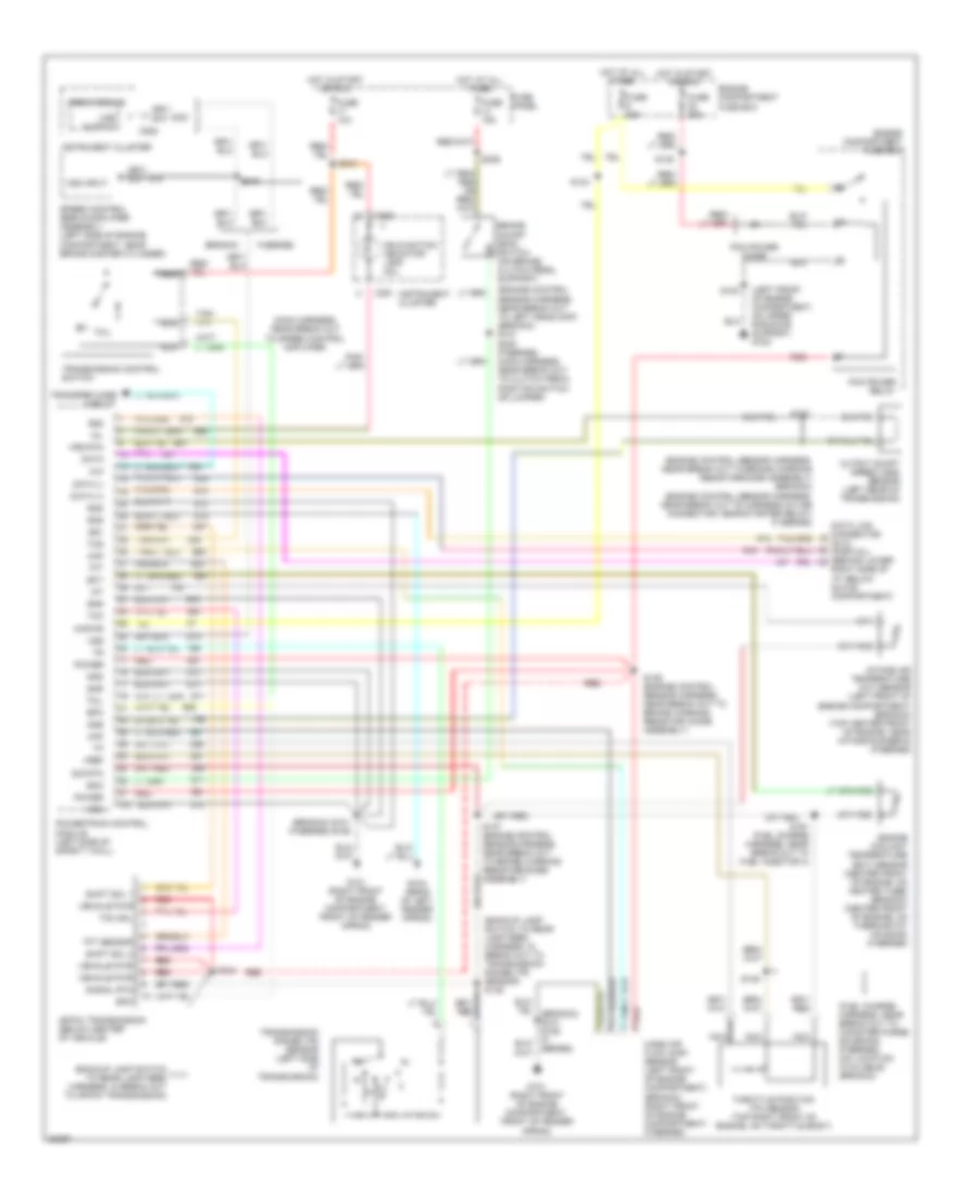5.0L, 4R7OW Transmission Wiring Diagram for Ford Pickup F150 1996