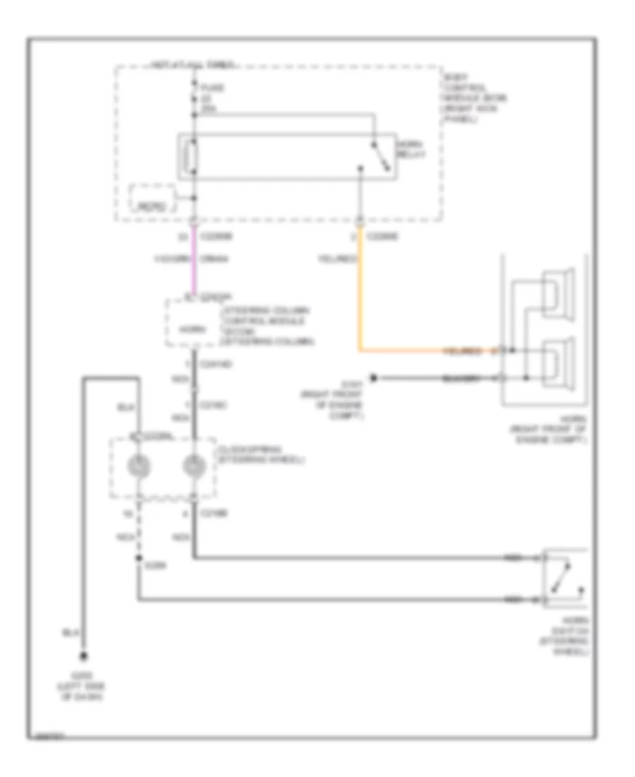 Horn Wiring Diagram for Ford Pickup F250 Super Duty 2012