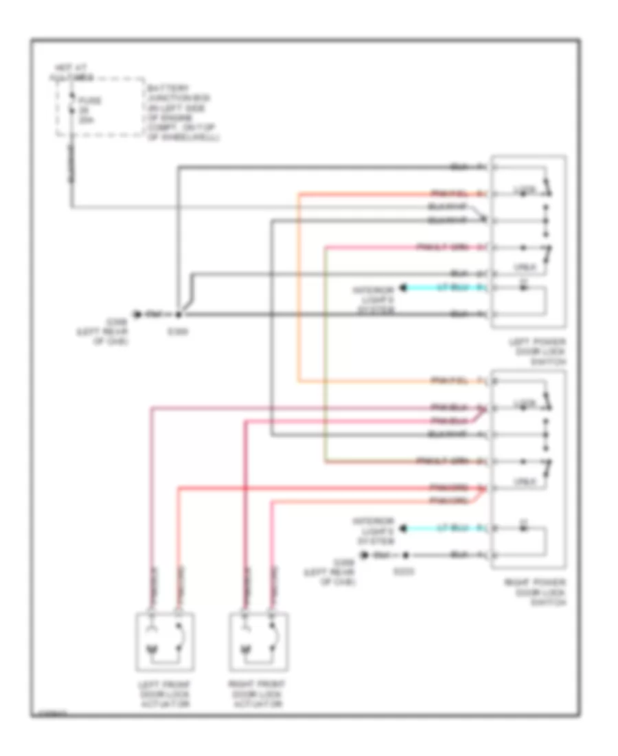 Power Door Locks Wiring Diagram without Remote Keyless Entry Except Crew Cab for Ford F450 Super Duty 2000