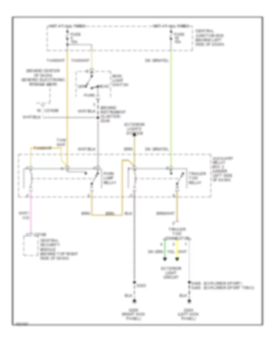 Trailer Tow Wiring Diagram Late Production with Convenience Group for Ford Explorer Sport 2002