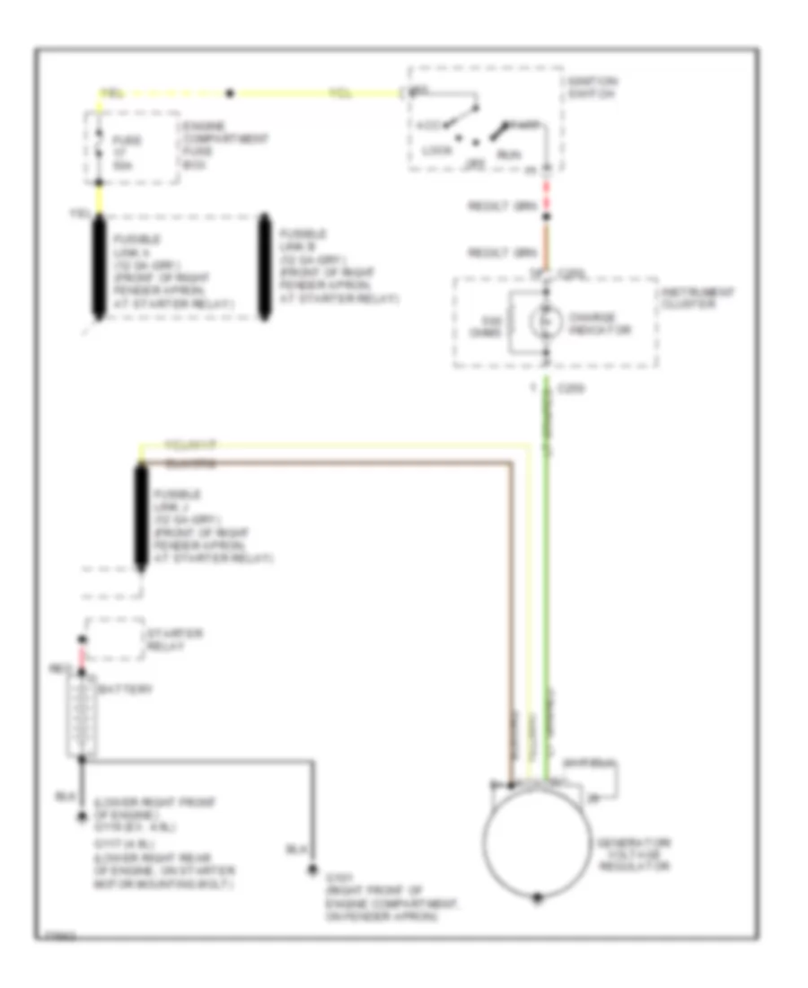 4.9L, Charging Wiring Diagram for Ford Pickup F250 1996