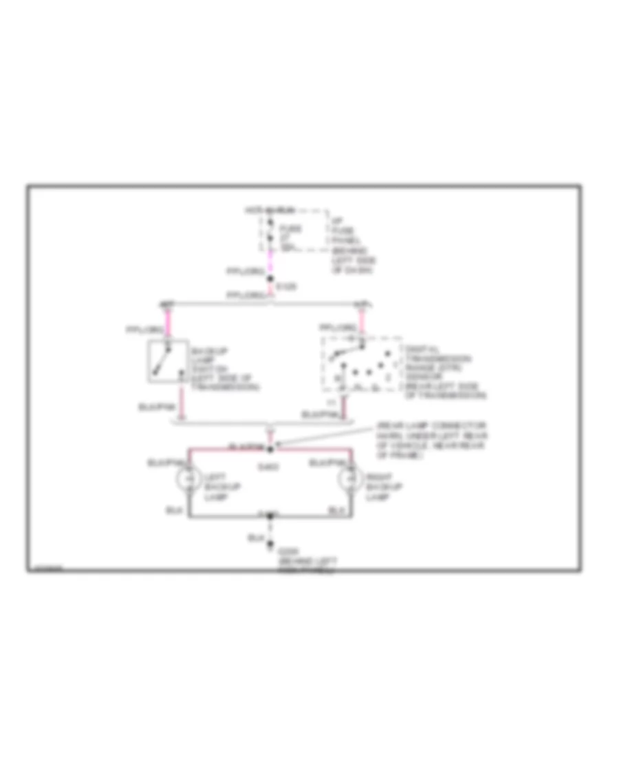 Backup Lamps Wiring Diagram for Ford Ranger 1998