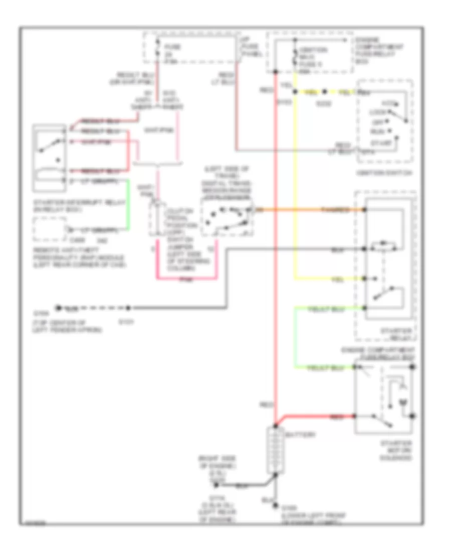 Starting Wiring Diagram A T for Ford Ranger 1998