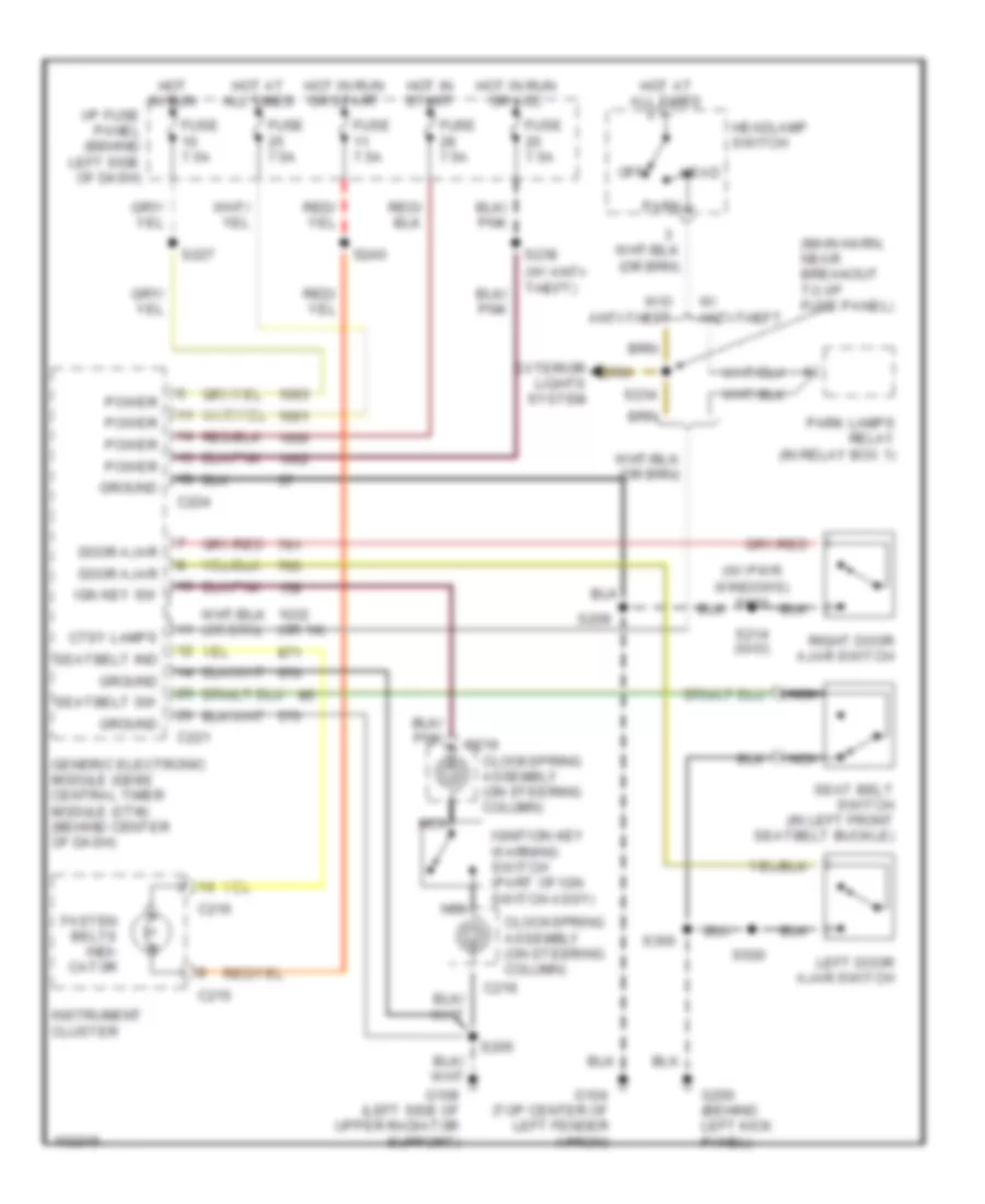 Warning System Wiring Diagrams for Ford Ranger 1998