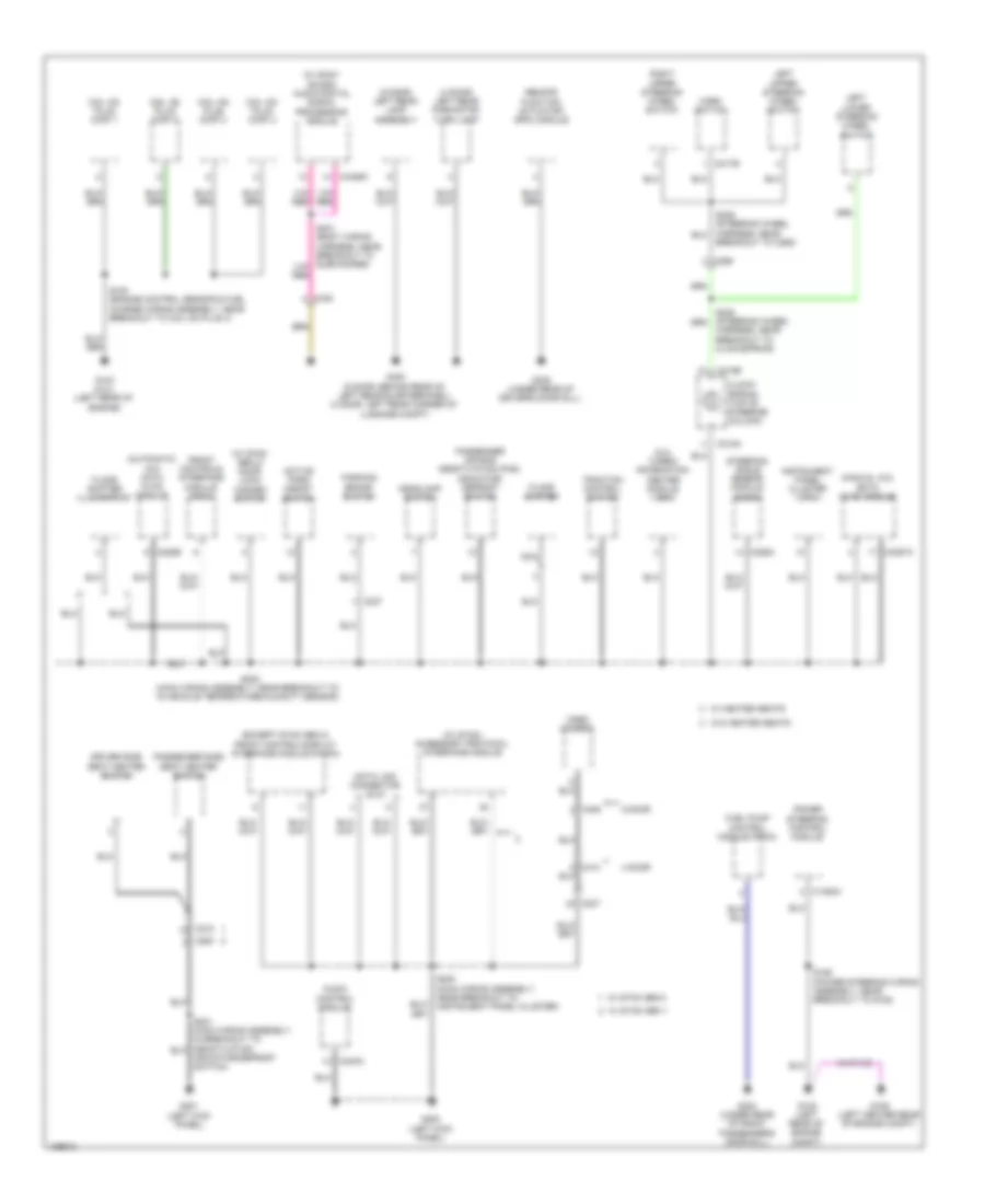Ground Distribution Wiring Diagram, Except Electric (2 of 4) for Ford Focus Electric 2014