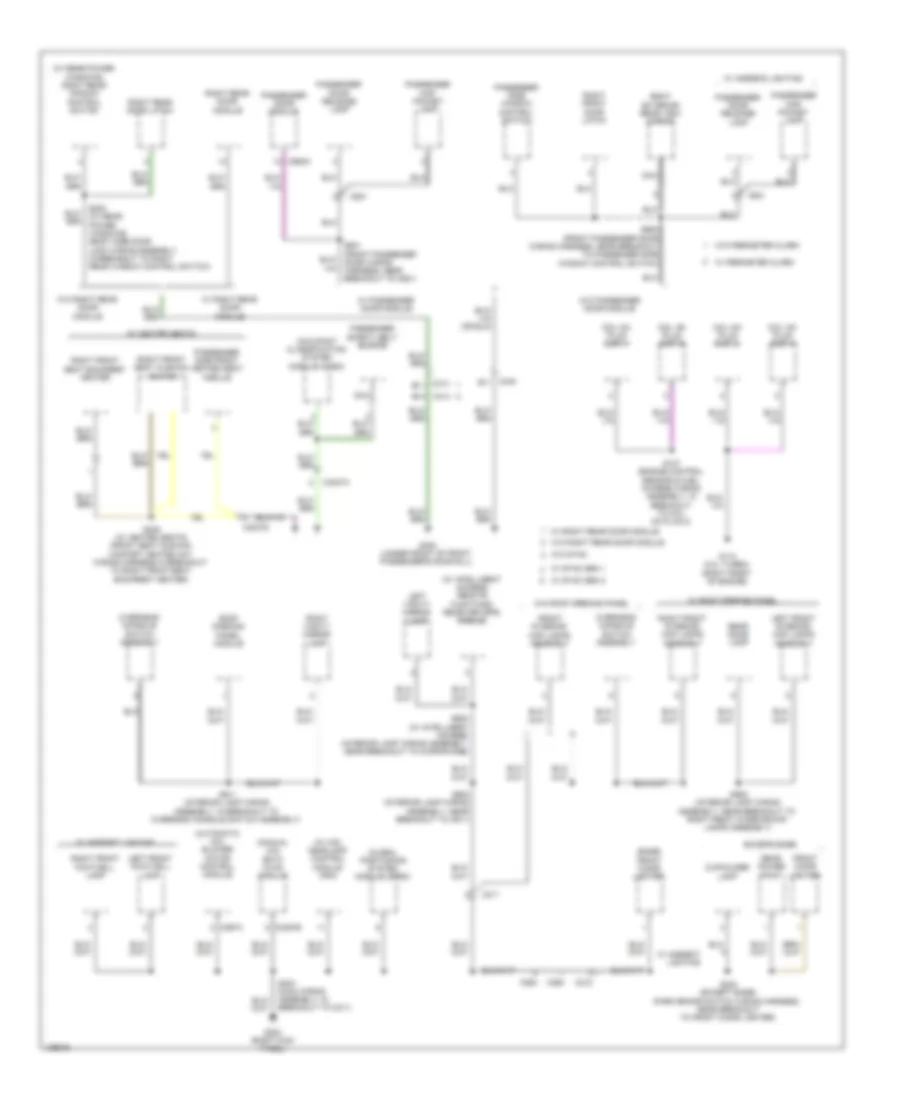 Ground Distribution Wiring Diagram, Except Electric (3 of 4) for Ford Focus Electric 2014