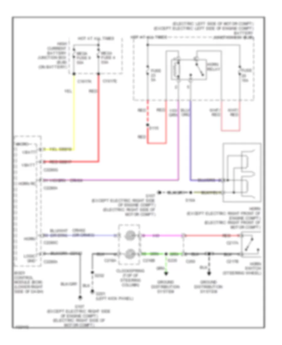 Horn Wiring Diagram for Ford Focus Electric 2014