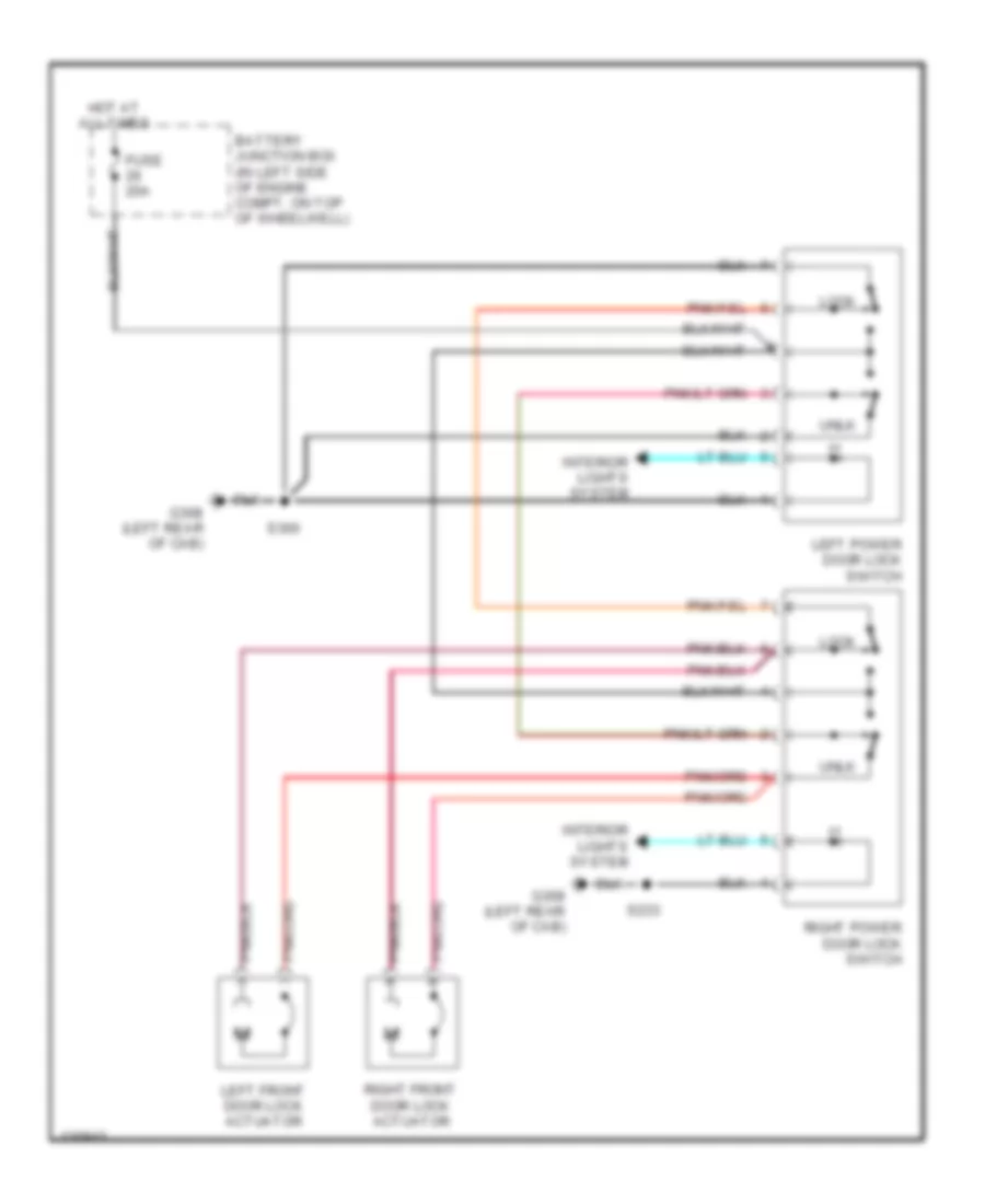 Power Door Locks Wiring Diagram, without RemoteKeyless Entry Except Crew Cab for Ford F550 Super Duty 2000
