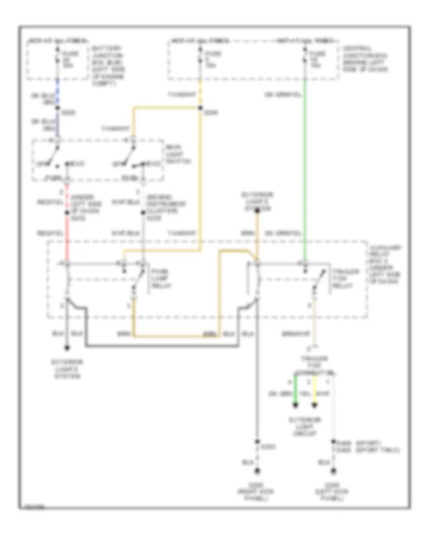 Trailer Tow Wiring Diagram, with Convenience Group  Autolamps for Ford Explorer Sport Trac 2002