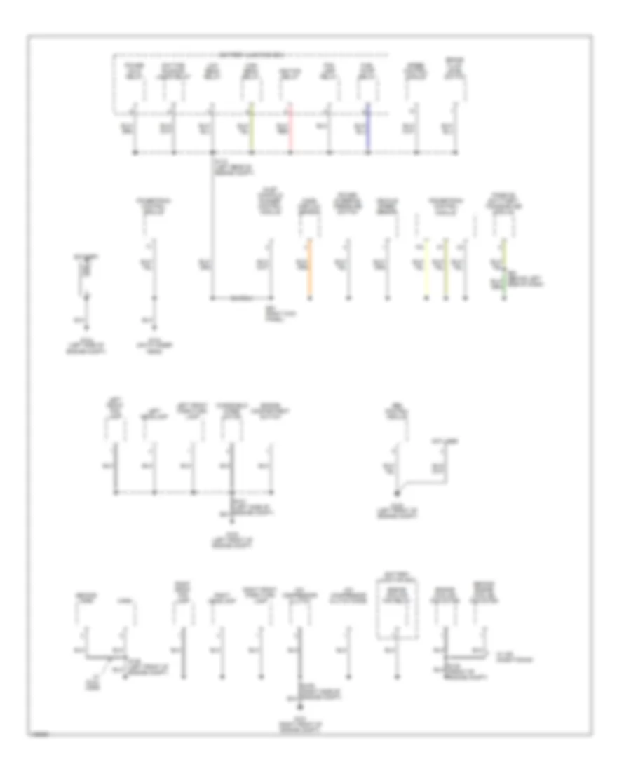 Ground Distribution Wiring Diagram 1 of 3 for Ford Focus LX 2000