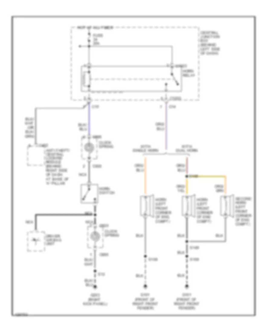 Horn Wiring Diagram for Ford Focus LX 2000