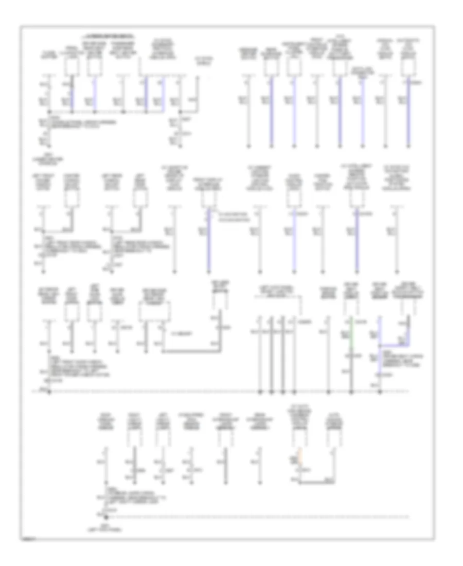 Ground Distribution Wiring Diagram (2 of 3) for Ford Taurus Limited 2012