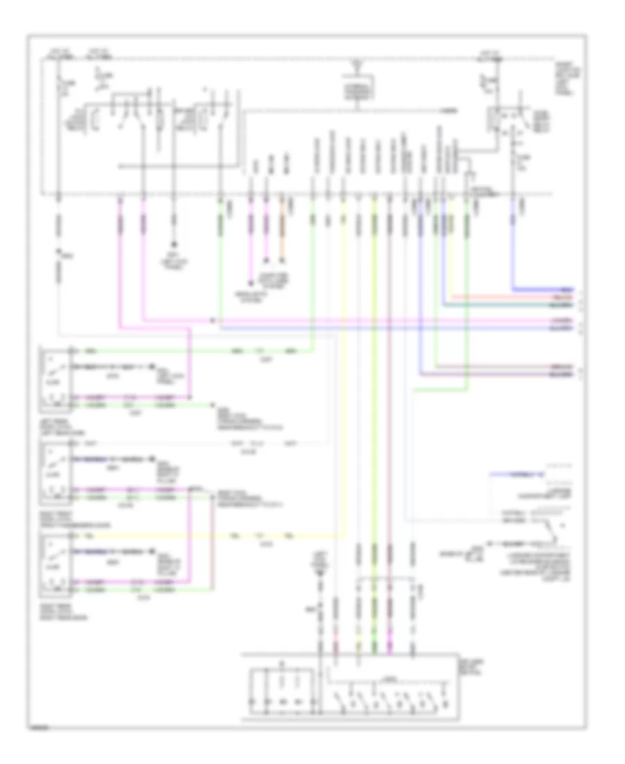 Power Door Locks Wiring Diagram, without Intelligent Access (1 of 2) for Ford Taurus Limited 2012