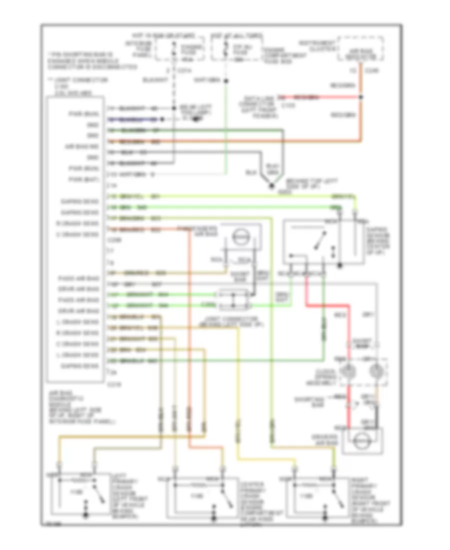 Supplemental Restraint Wiring Diagram for Ford Probe GT 1996