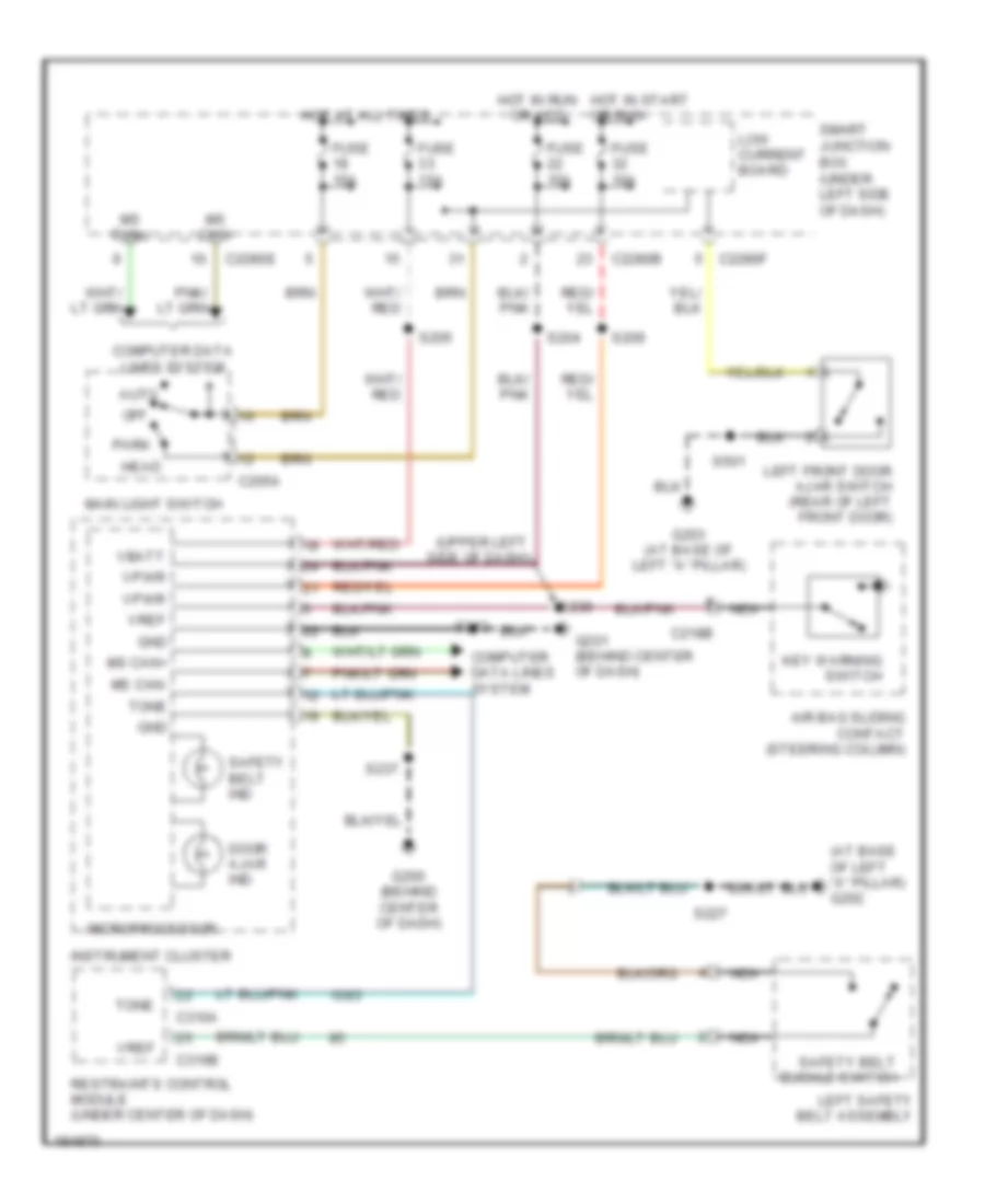 Warning Systems Wiring Diagram for Ford Taurus SEL 2004