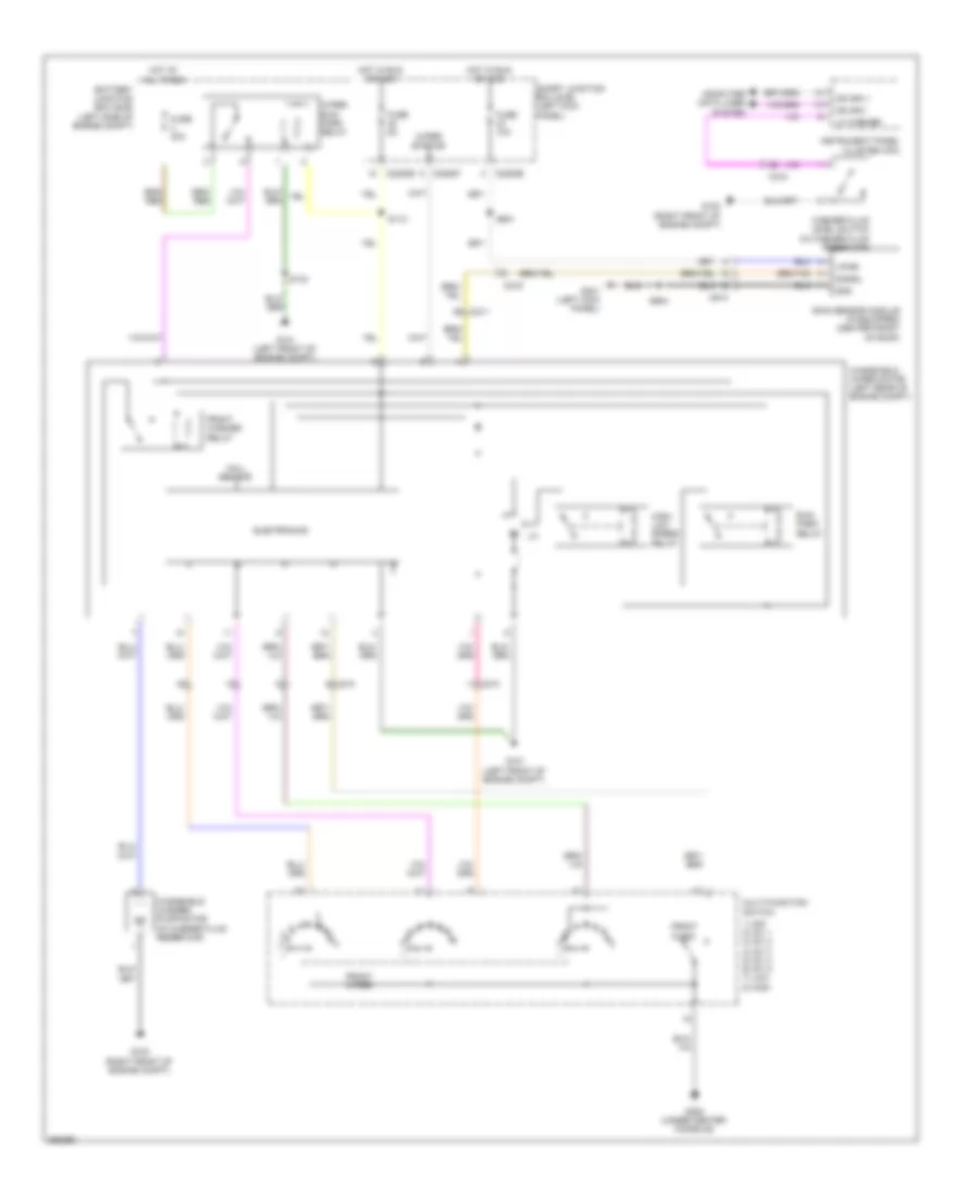 Электросхема стеклоочистителя, дворников и омывателя для Ford Taurus SE 2012