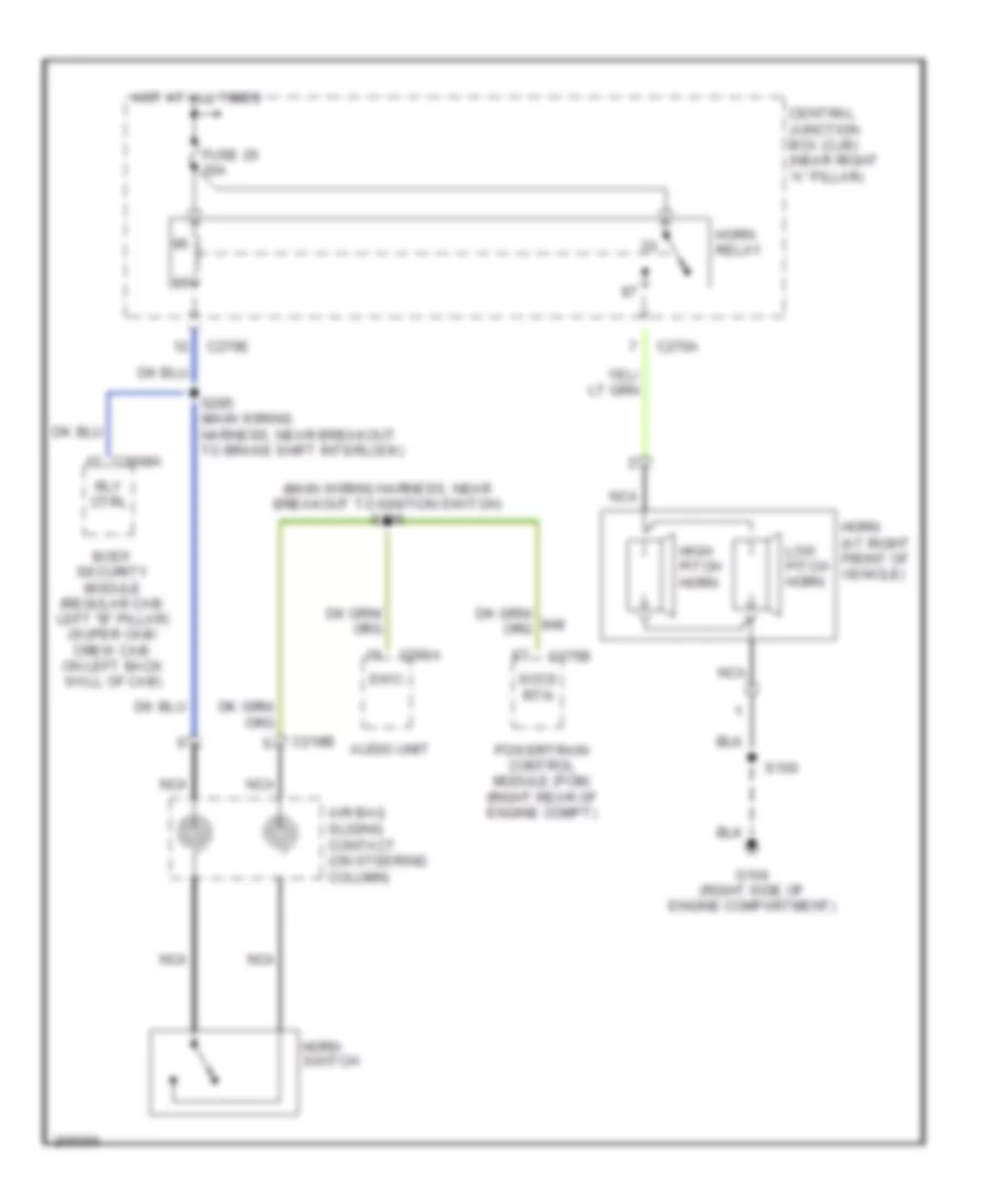 Horn Wiring Diagram for Ford Pickup F250 Super Duty 2005
