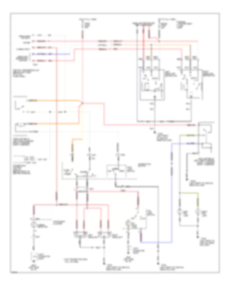 Headlight Wiring Diagram, without DRL for Ford Probe SE 1996