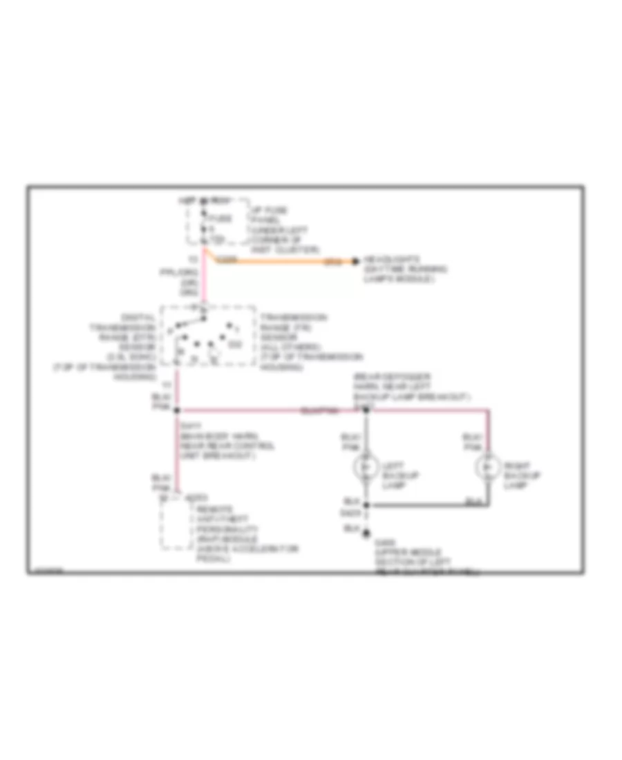 Backup Lamps Wiring Diagram, Wagon for Ford Taurus LX 1998