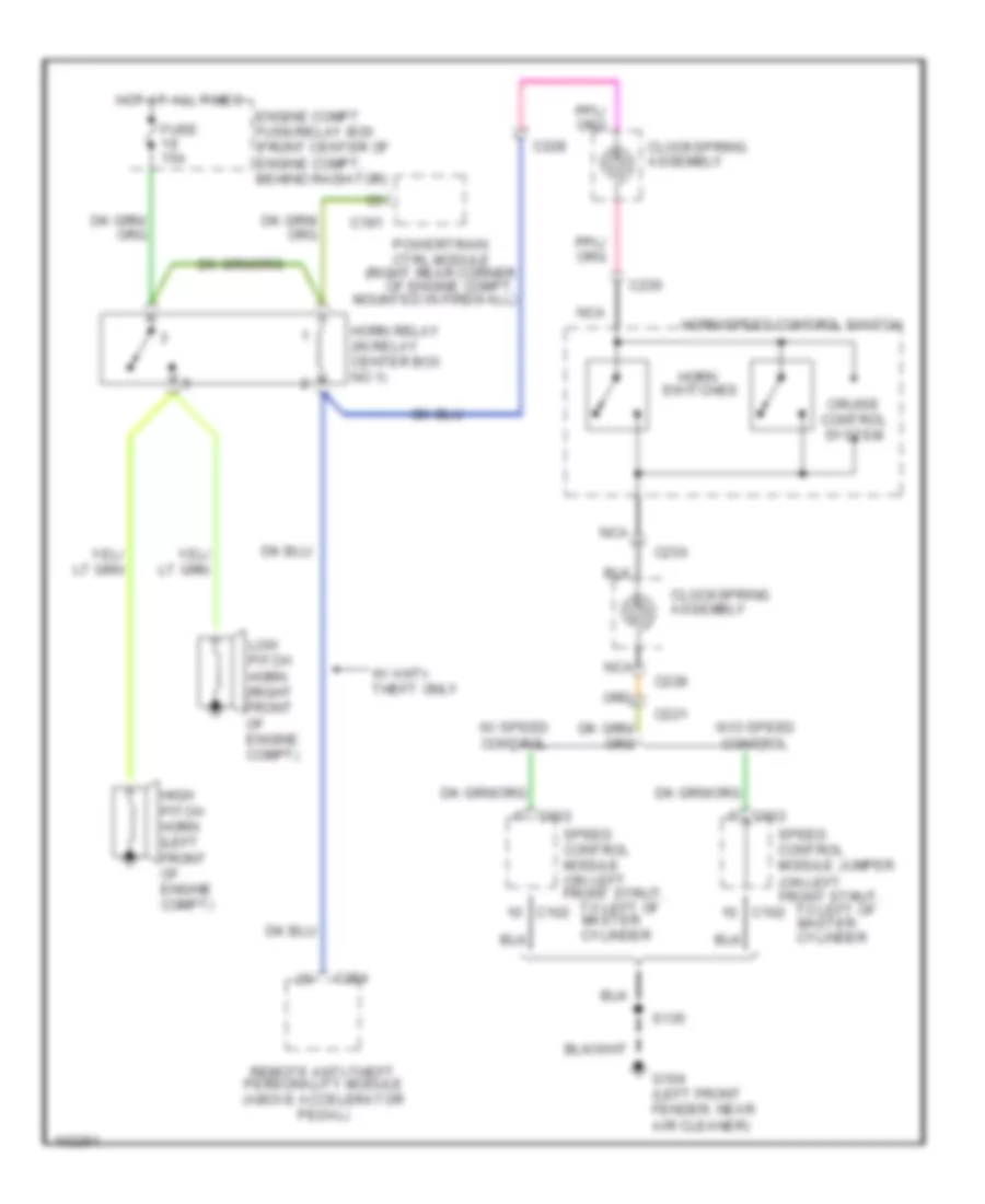 Horn Wiring Diagram for Ford Taurus LX 1998