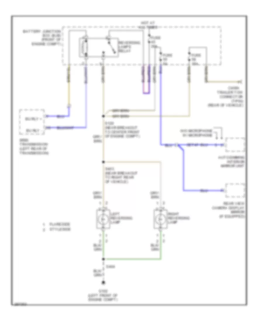 Backup Lamps Wiring Diagram, 6 Speed AT for Ford Pickup F250 Super Duty 2009