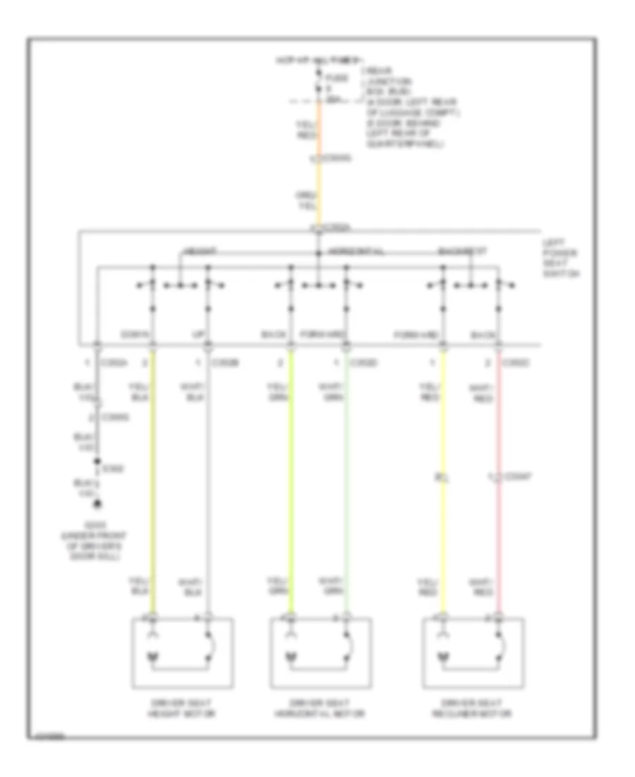 Power Seats Wiring Diagram, Except Electric for Ford Focus ST 2014