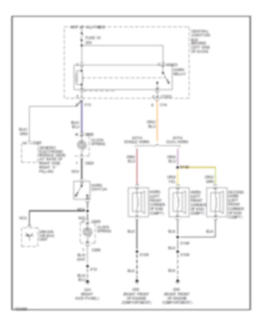 Horn Wiring Diagram for Ford Focus LX 2002