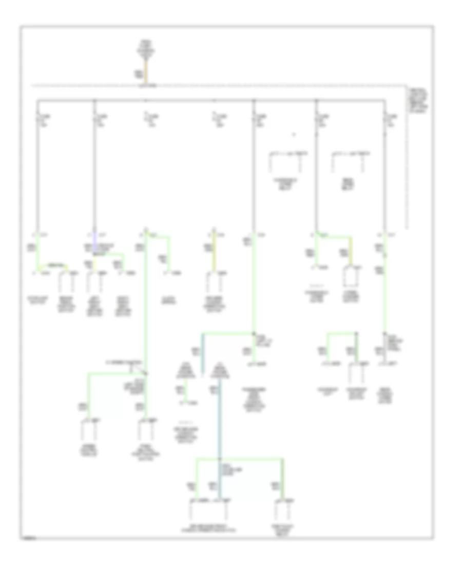 Power Distribution Wiring Diagram 4 of 4 for Ford Focus LX 2002