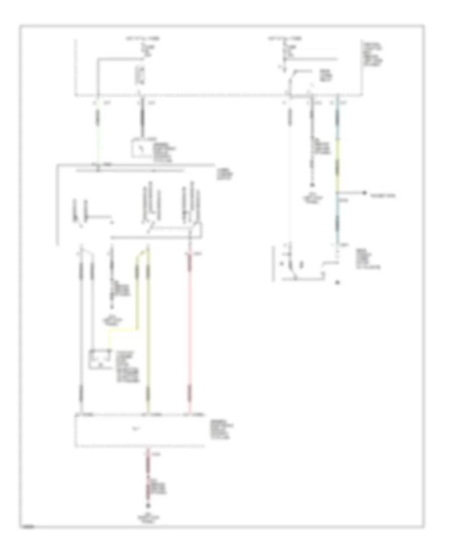 Электросхема заднего стеклоочистителя и омывателя стекла для Ford Focus LX 2002