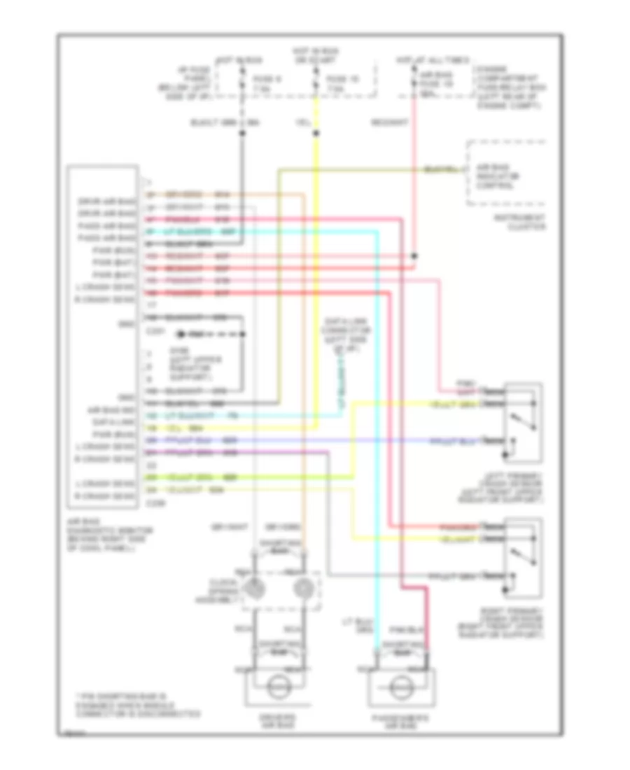 Supplemental Restraint Wiring Diagram without Passenger Deactivation for Ford Ranger 1996