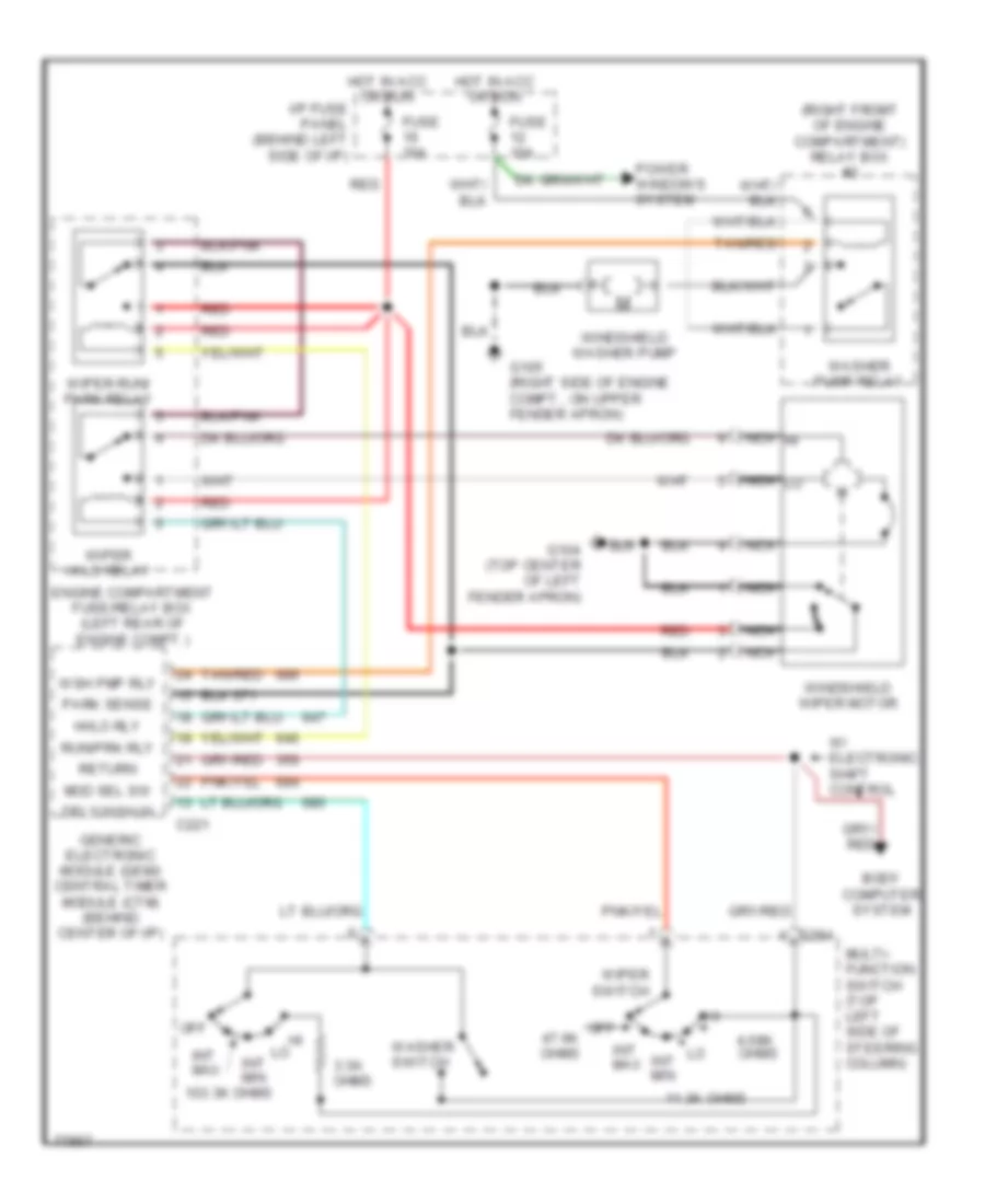 Wiper Washer Wiring Diagram for Ford Ranger 1996