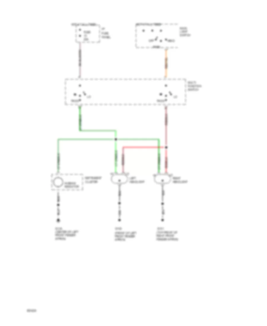 Headlamps Wiring Diagram without DRL for Ford Taurus GL 1994