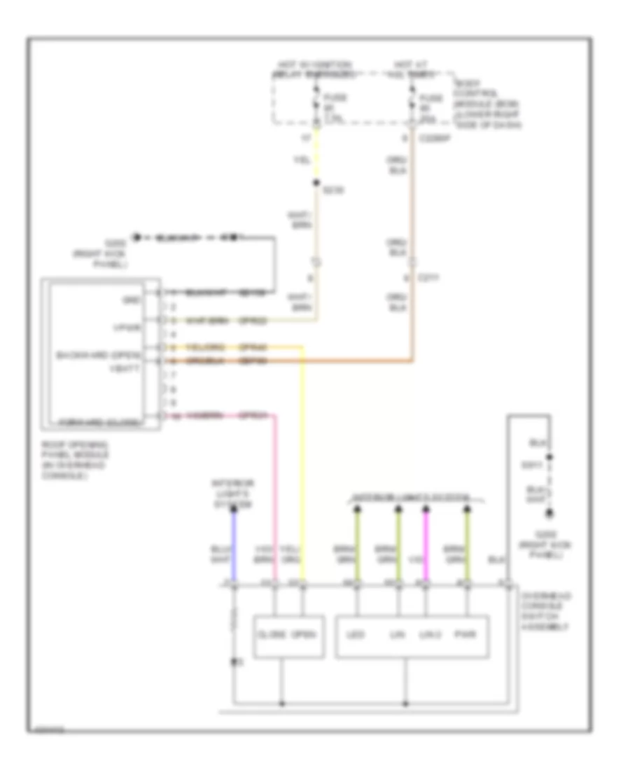 Power TopSunroof Wiring Diagram for Ford Focus Titanium 2014