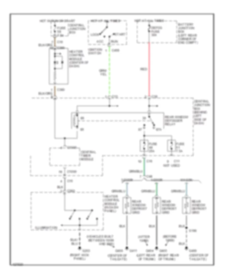 Defogger Wiring Diagram for Ford Focus ZX3 2000