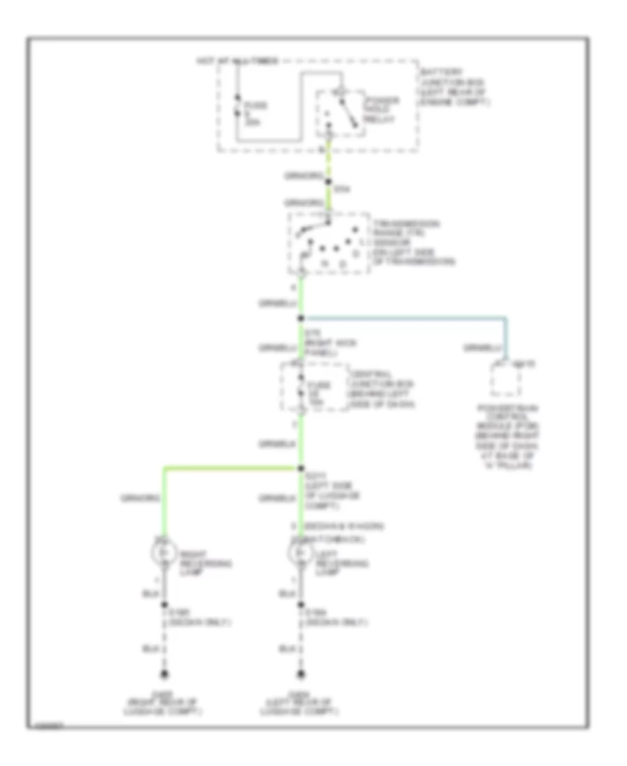 Back up Lamps Wiring Diagram A T for Ford Focus ZX3 2000