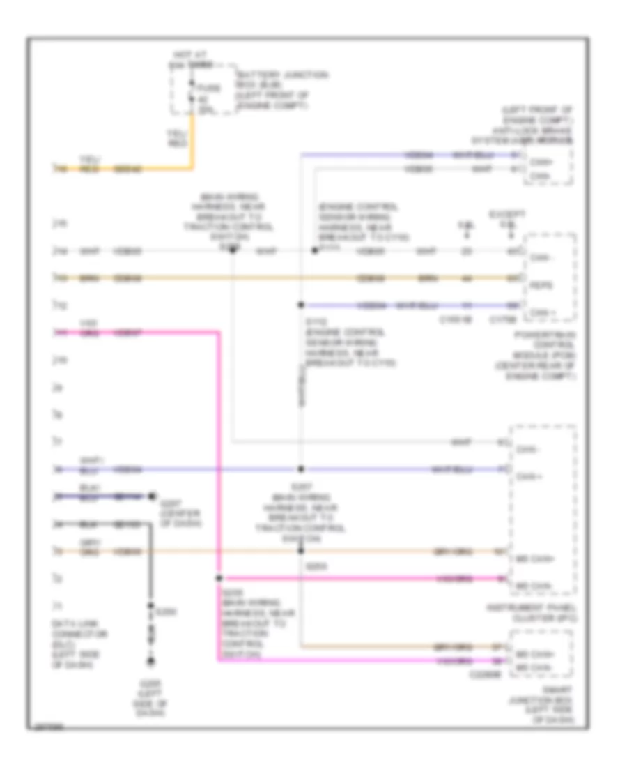 Computer Data Lines Wiring Diagram with Stripped Chassis for Ford RV Cutaway E350 Super Duty 2009