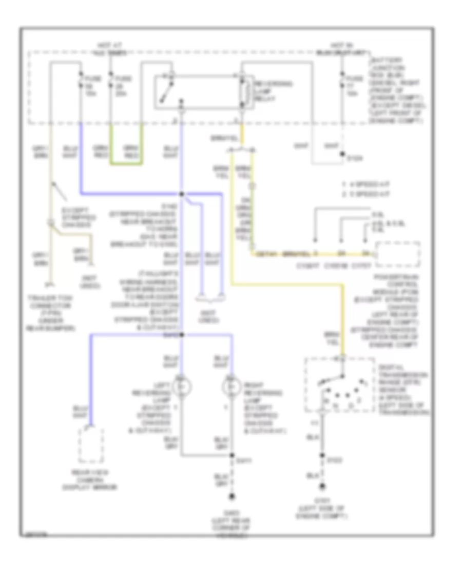 Backup Lamps Wiring Diagram for Ford RV Cutaway E350 Super Duty 2009