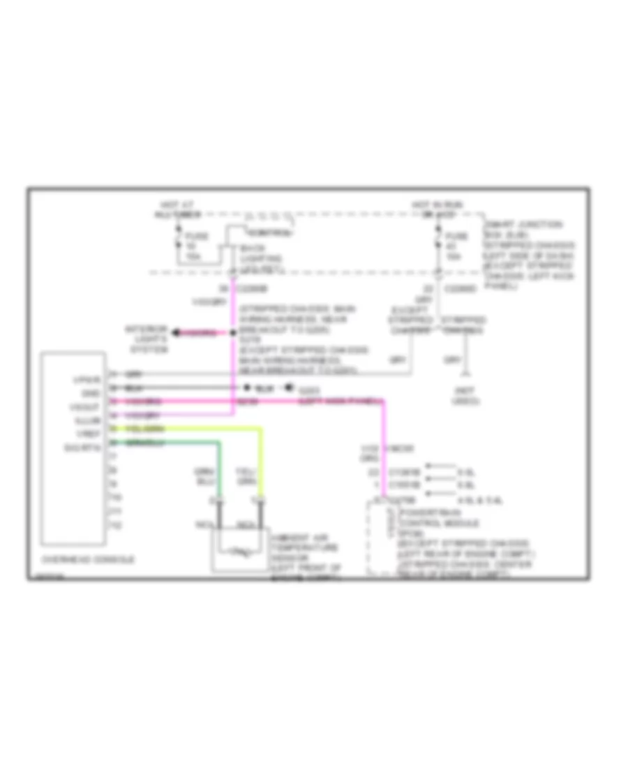 Overhead Console Wiring Diagram for Ford RV Cutaway E350 Super Duty 2009