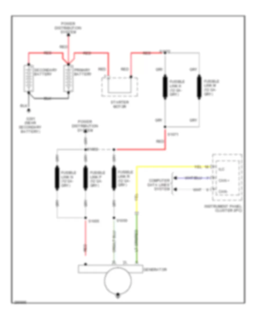 6.0L, Charging Wiring Diagram, without Dual Generators for Ford RV Cutaway E350 Super Duty 2009