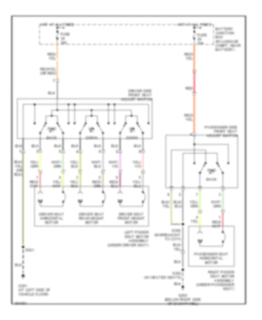 Power Seats Wiring Diagram for Ford Thunderbird 2004