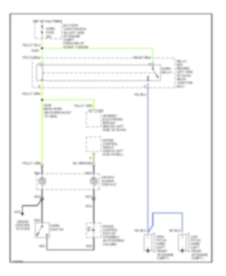 Horn Wiring Diagram for Ford Mustang 2000