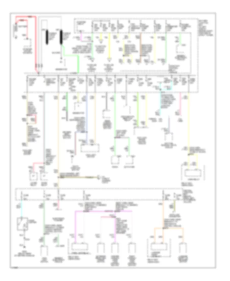Power Distribution Wiring Diagram 1 of 3 for Ford Mustang 2000