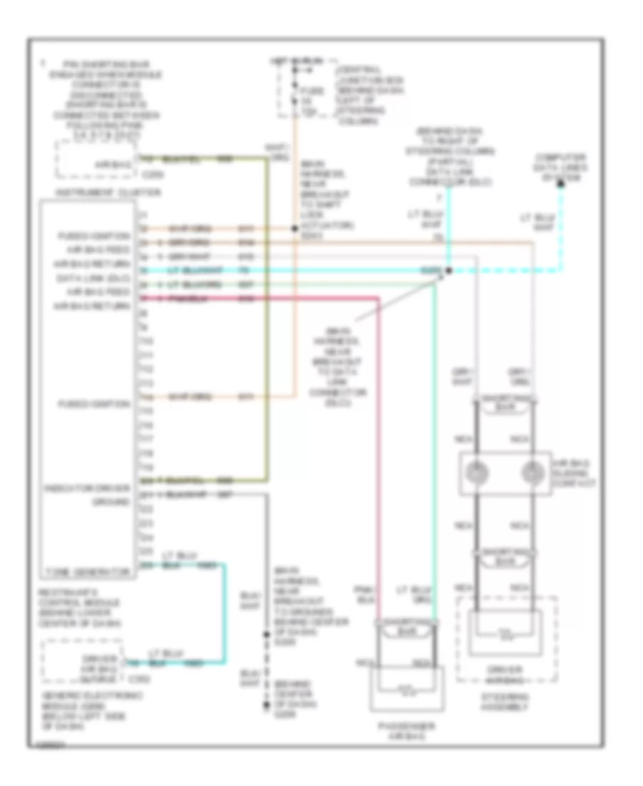 Supplemental Restraint Wiring Diagram for Ford Mustang 2000
