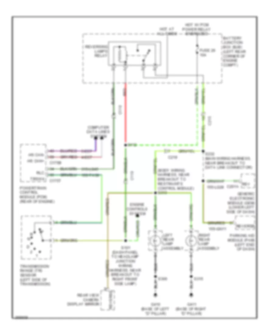 Backup Lamps Wiring Diagram for Ford Transit Connect 2012