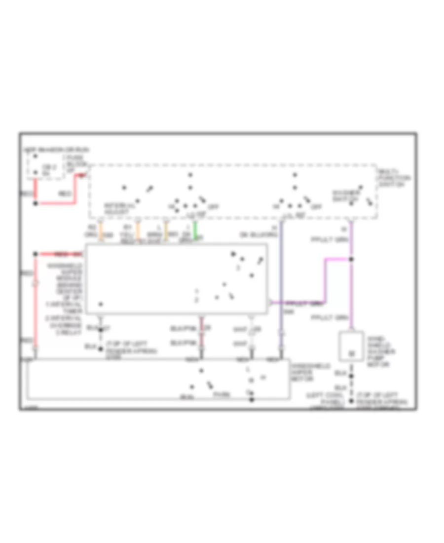 Электросхема стеклоочистителя, дворников и омывателя Интервала для Ford Ranger 1992