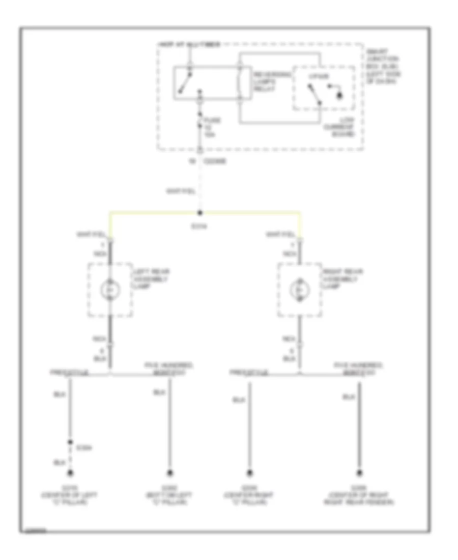 Back up Lamps Wiring Diagram for Ford Freestyle Limited 2006