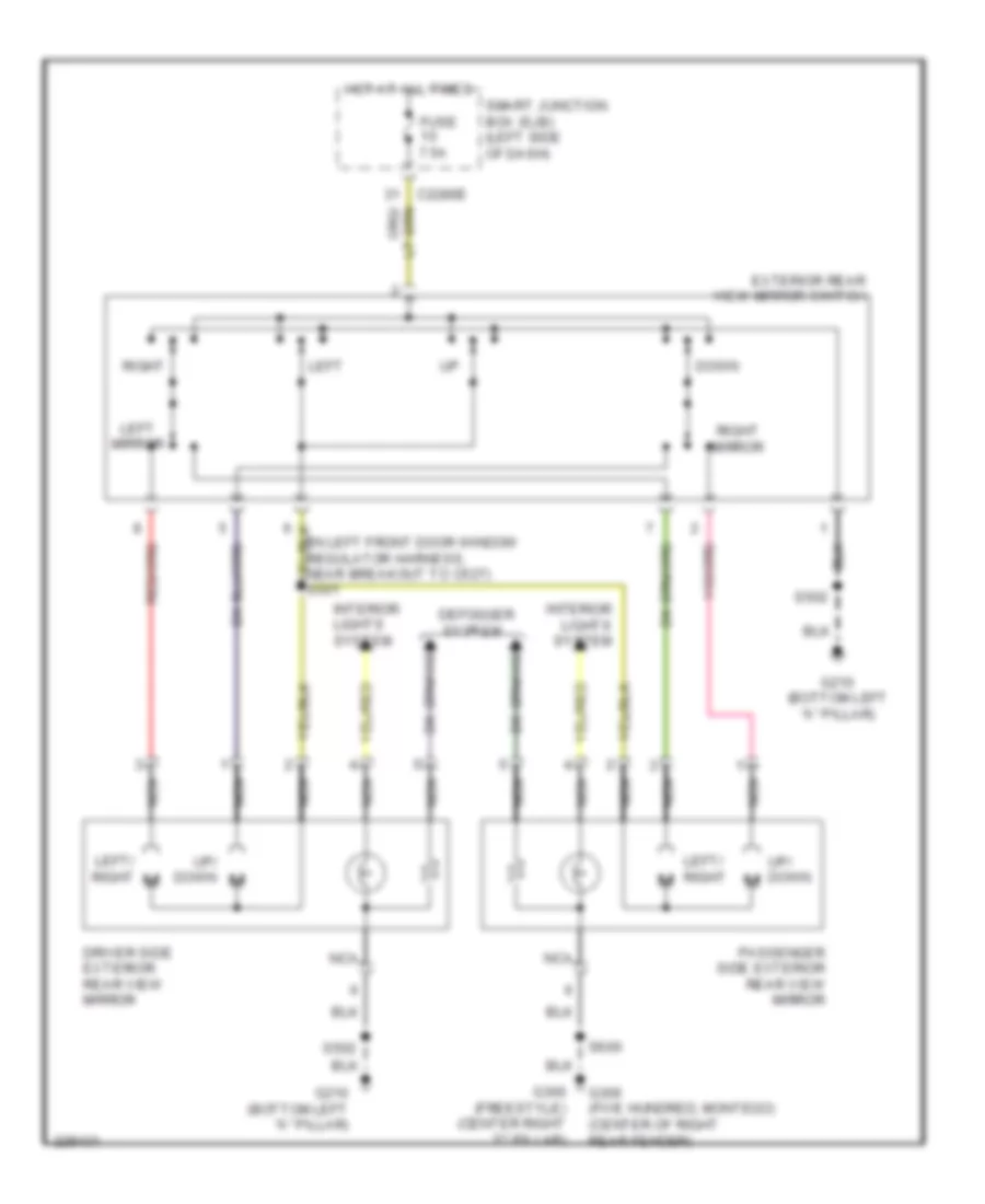 Power Mirrors Wiring Diagram for Ford Freestyle Limited 2006